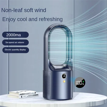 Kućanstvo stolni električni ventilator, turbo, punjiva preko USB-a, nijem mini prijenosni ventilator zraka za hlađenje, 6-stage Wind 2000mAh B