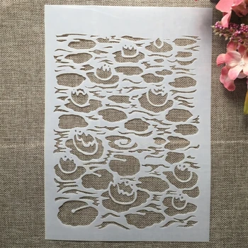 Tekstura ribnjak s lotosa formata A4 29 cm, Šablone za naslaga 