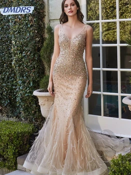 Luksuzni haljina s beaded 2024, seksi večernje haljine svoju dragu, Elegantna haljina na podu sirena, Vestidos De Novia