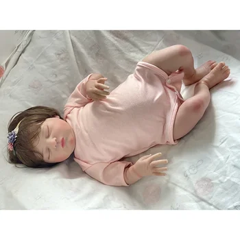NPK 19-inčni lutka-Реборн Popularna Laura Newborn Baby Sleeping 3D Ručno oslikane kože sa detaljnim venama Lutka-Реборн Bebe