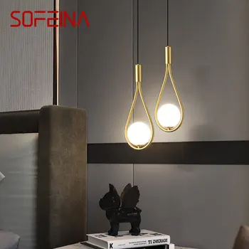 SOFEINA Moderan prikladniji mesinga Visi Svjetiljka LED Copper Gold Chandelier Jednostavna Kreativno Ukrasni Luster za Kuće, Dnevnog boravka, Spavaće sobe