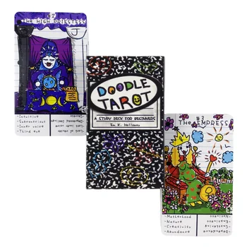 Nastavni plan i špil karata za Tarot Doodle za početnike Verzija za proricanje Ilustrirana izdanje igra na Oracle Društvene igre za zurke