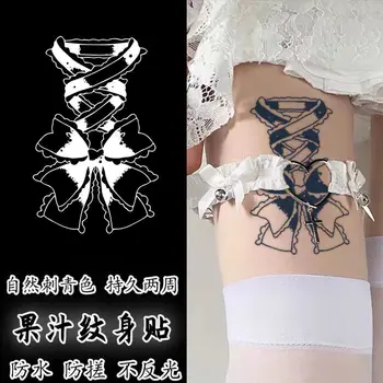 Tetovaža s biljni sok, vodootporan privremene tetovaže, otporan lažna tetovaža dizajne za žene, seksi tetovaža s кружевным luk, oznaka s tetovažama na bedrima